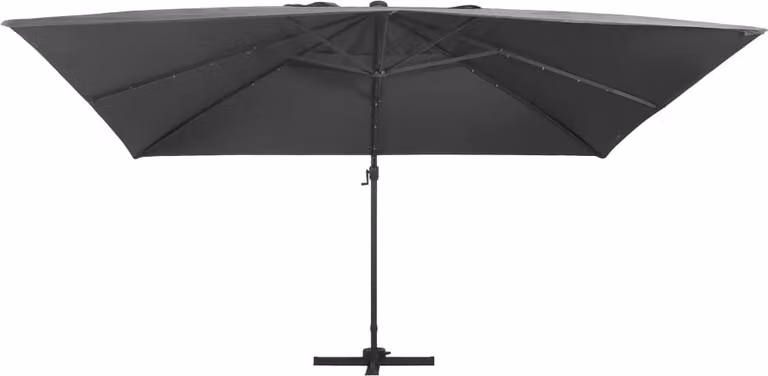 Ombrellone a Sbalzo con LED Palo Alluminio 400x300 cm Antracite