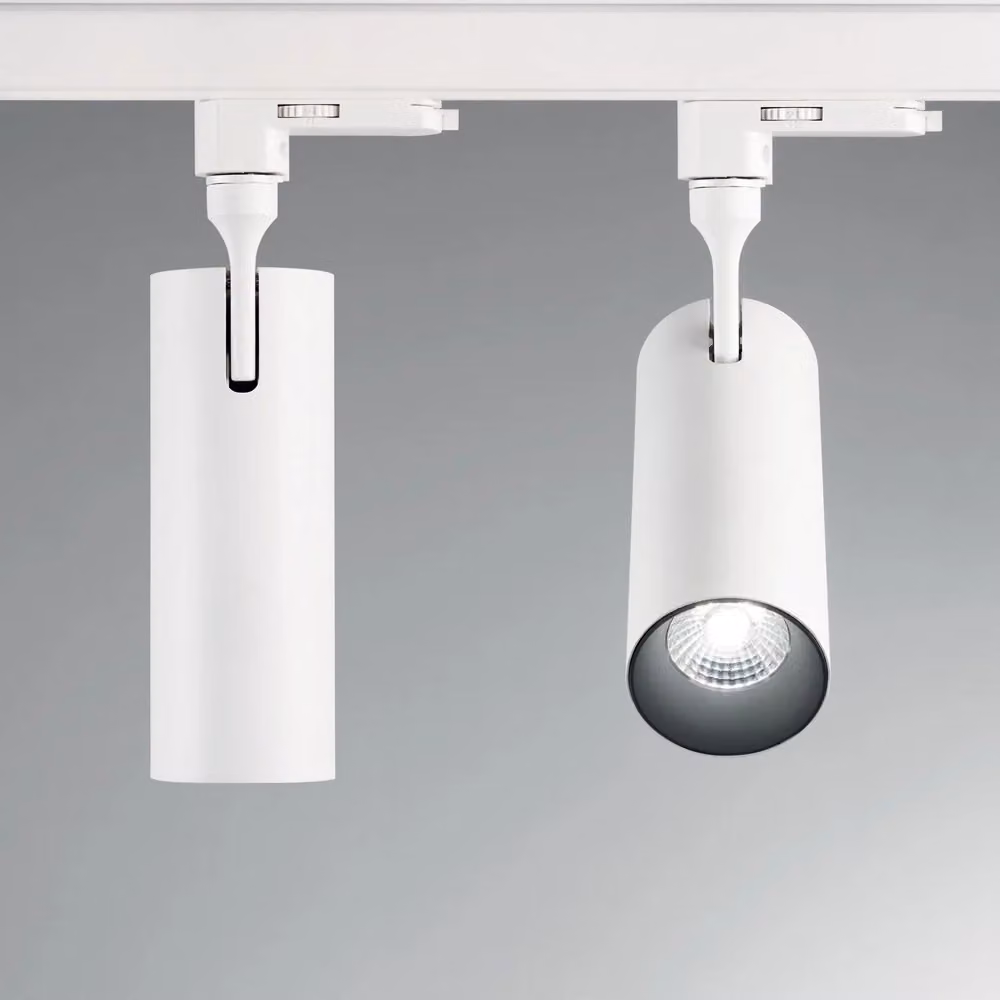 Faretti a binario Tecnico Smile IDEAL LUX in alluminio bianco con LED da 15W, luce calda 3000K, forma cilindrica e regolabile – 2