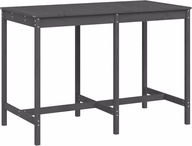 Tavolo da giardino rettangolare in legno di pino grigio L: 159,5 cm, P: 82,5 cm, H: 110 cm