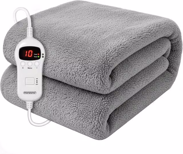 Coperta elettrica Monzana in pile grigio L: 180 cm, P: 130 cm – 1