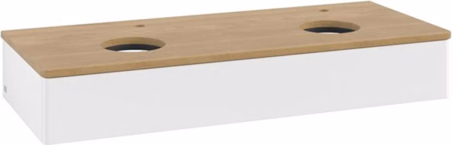 V&B Mobiletto senza struttura frontale, con illuminazione Antao 120x19x50cm, HL, WBP hon. Oa, wh. m Lac