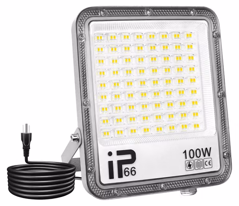 Faretto a LED da 100W, 10000 lumen, grado di protezione IP66, luce bianca fredda, con spina