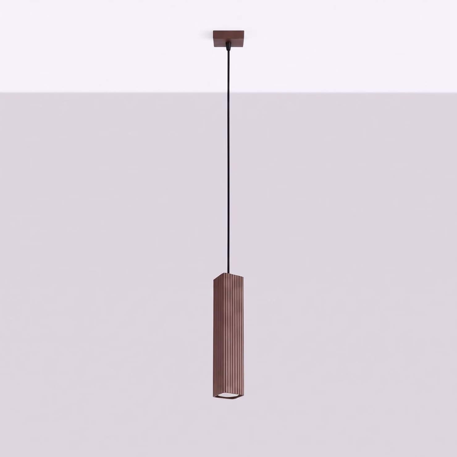 Lampada a sospensione RAYO 1 marrone 1xGU10 10W alluminio 118x8x8cm Sollux Lighting