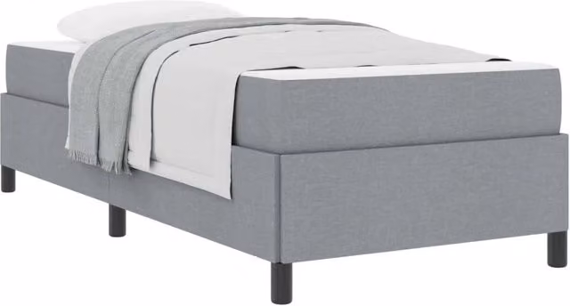 Letto singolo | Letto per adulti | Letto a molle Grigio chiaro 90 x 200 cm Tessuto