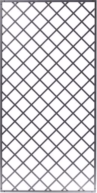 Set 2 Pezzi Traliccio Fisso con Cornice per Giardino Verdemax 180x90 cm in Alluminio Antracite