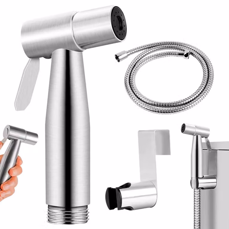 Set di 3 spruzzatori bidet portatili, kit di doccette per WC, set bidet da bagno
