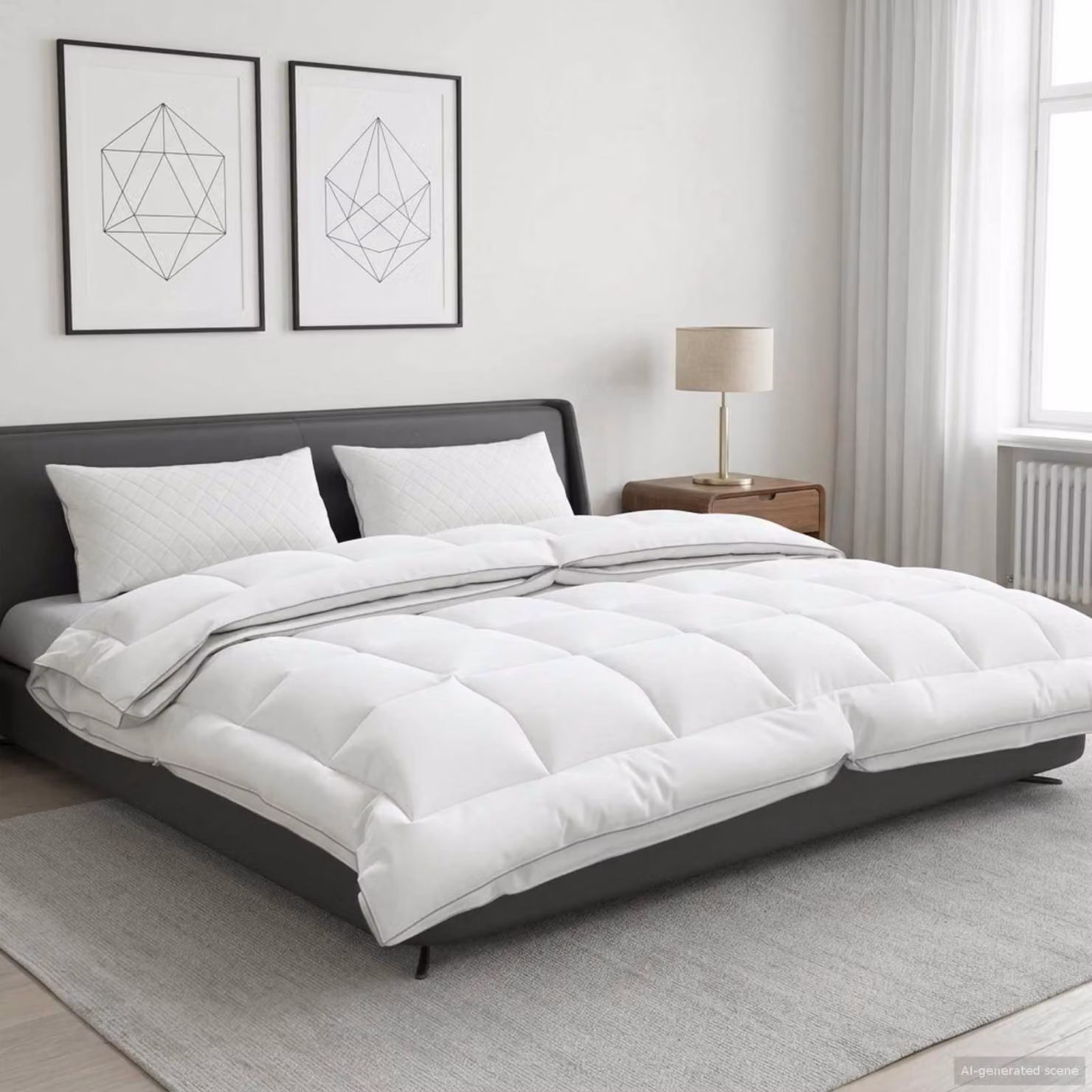 Piumone 4 stagioni vidaXL TRIER Bianco L 240 cm x P 260 cm