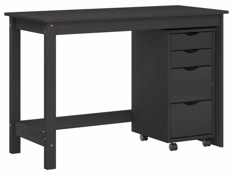 Set scrivania e mobiletto su ruote MOSS 2 pcs Nero