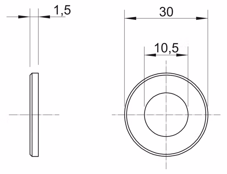 OBO Bettermann, piastra di grandi dimensioni, modello M10, 30 mm, acciaio A2, confezione da 100 pezzi