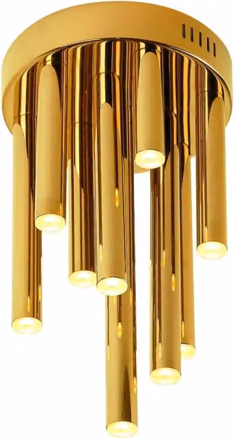 Plafoniera industriale Maxlight Organic 10 luci LED oro