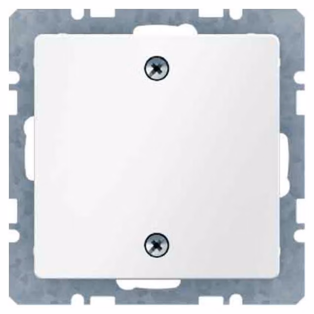 Berker 10096079 Tappo cieco con elemento centrale e fissaggio a vite, bianco polare, con Berker Q.