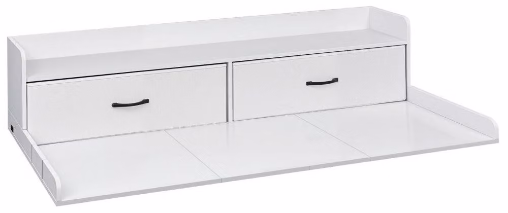 Mobiletta per lavatrice, colore bianco, con piano di lavoro, 2 cassetti e ripiano – capacità di carico: 113 kg