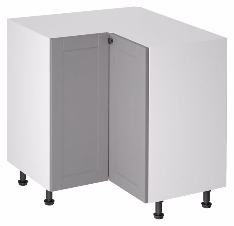 Mobile base angolare LUMEA - 79x79 cm, grigio/bianco