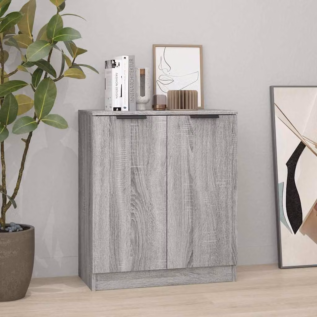 Credenza vidaXL in legno tecnico MDF Grigio Sonoma, L 60 cm x P 30 cm x H 70 cm