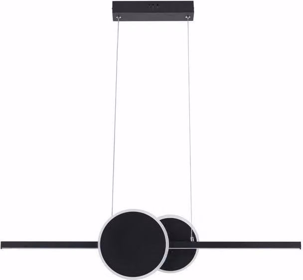 Lampada a sospensione Reality Leuchten Gendra nera con LED da 23W 4000K a forma di anello