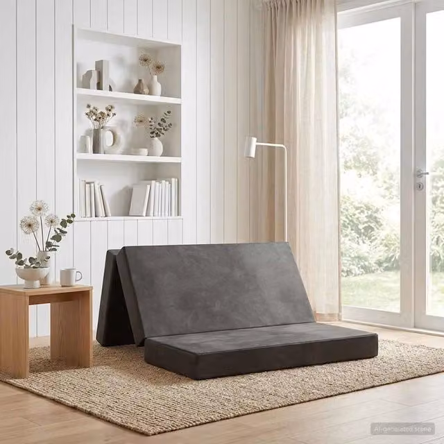 Divano Letto Pieghevole Moderno vidaXL Grigio L: 200 cm, P: 67 cm, H: 45 cm – 1