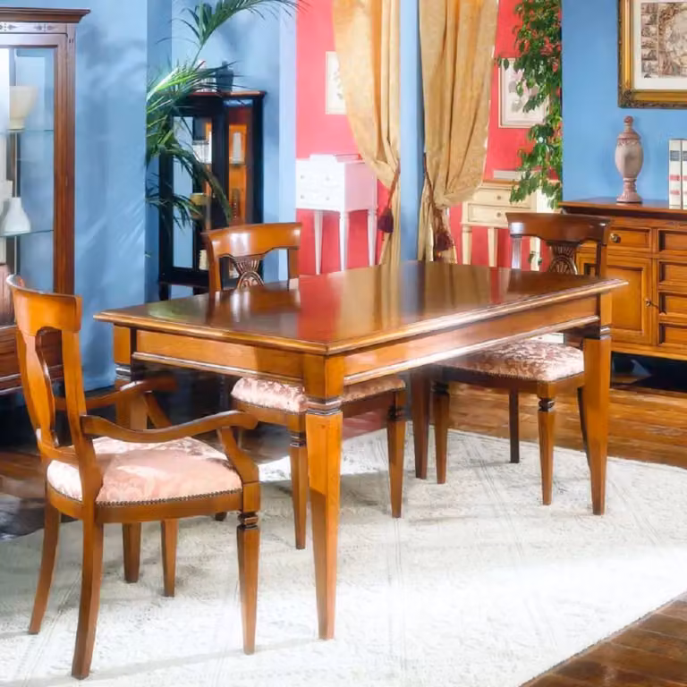 Tavolo fisso classico rettangolare in legno Mobili 2G L/P/H: 140 x 90 x 79 cm