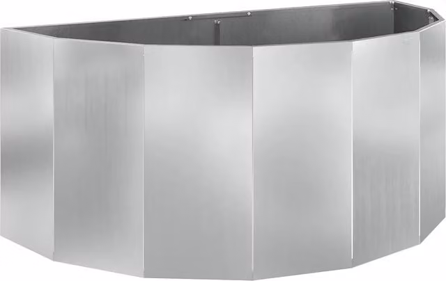 Fioriera semirotonda moderna finitura opaca 120 x 60 x 50 cm per esterno stile contemporaneo in acciaio argento 02_0052948