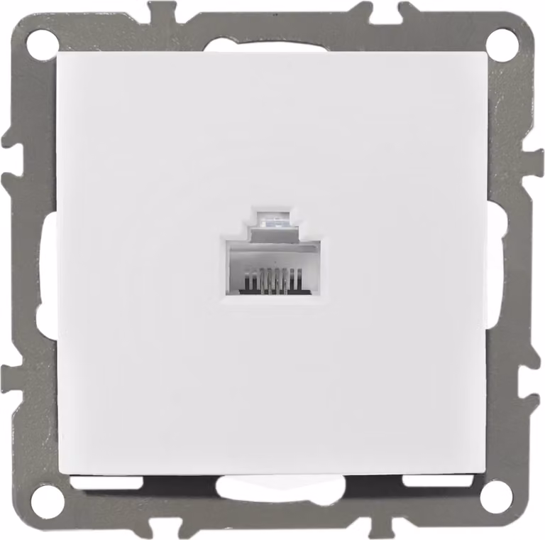 Prese telefonica RJ11, modello QUADRA, colore bianco