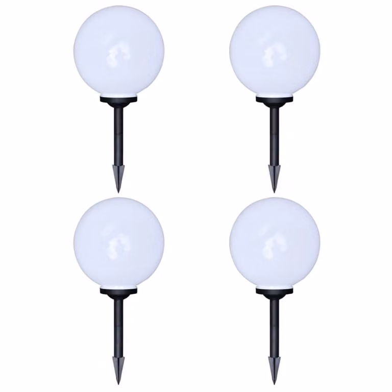 The Living Store Luci da sentiero 4 pz. LED 30 cm con picchetto a terra
