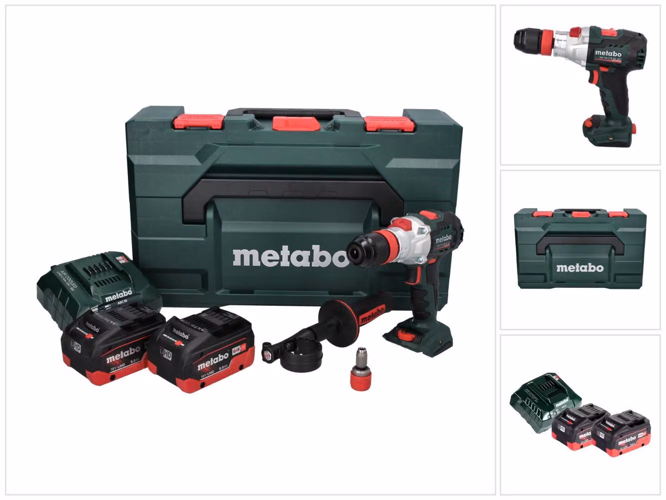 Metabo SB 18 LTX BL Q I Trapano a percussione a batteria 18 V 130 Nm brushless + 2x batteria 8,0 Ah + caricatore + metaBOX
