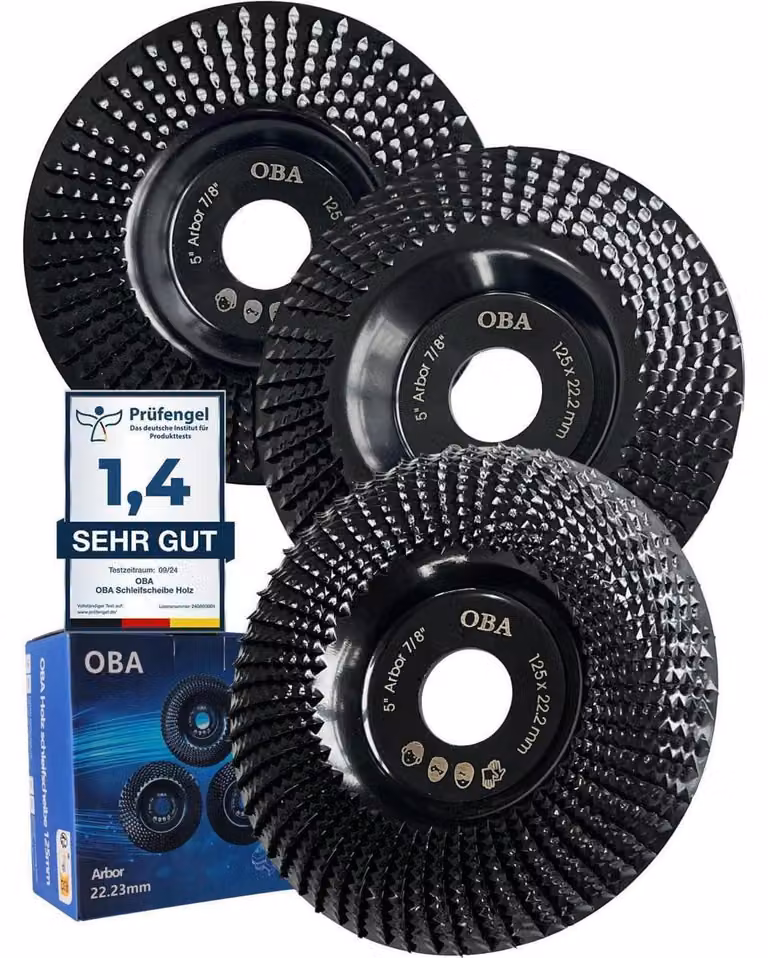 Dischi abrasivi per smerigliatrici angolari da 125 mm, set da 3 pezzi, dischi per fresatura, ideali per modellare e intagliare