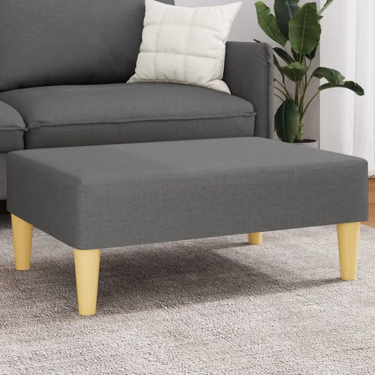vidaXL Poggiapiedi Moderno in Tessuto Grigio L: 77 cm, P: 55 cm, H: 31 cm