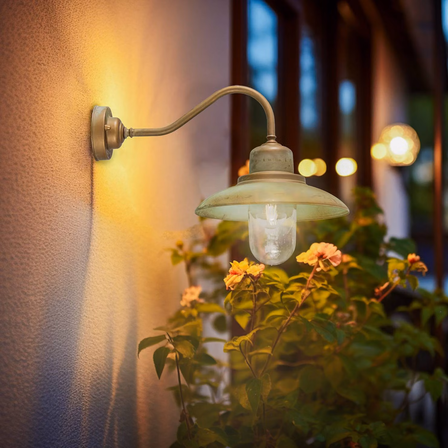 Moretti Luce Applique da esterni Patio, ottone-rame anticato Patio, Bronzo / Ottone antico, Ottone, Marittimo