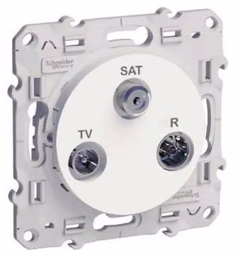 Schneider Electric S520461 Presa ODACE TV/SAT/FM, bianco
