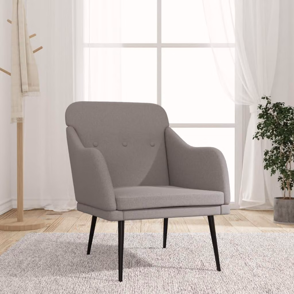 Maison Exclusive - Poltrona color tortora, dimensioni 63x76x80 cm, rivestita in tessuto