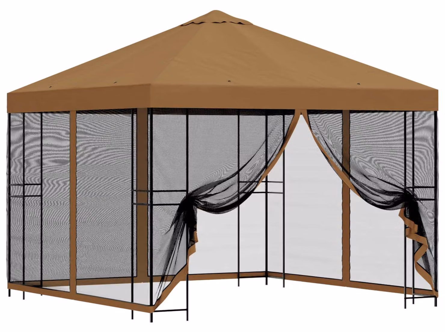 Gazebo da giardino con pareti laterali 3 x 3 m Beige