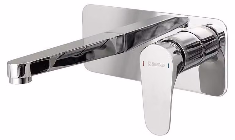Sapho Corneli - Miscelatore per lavabo a parete con corpo, cromo CE08