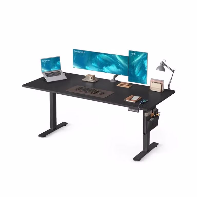 Scrivania Regolabile in Altezza Scrivania Elettrica per Lavoro in Piedi, Nero Inchiostro / 80 x 180 x (72-120) cm (P x l x H)