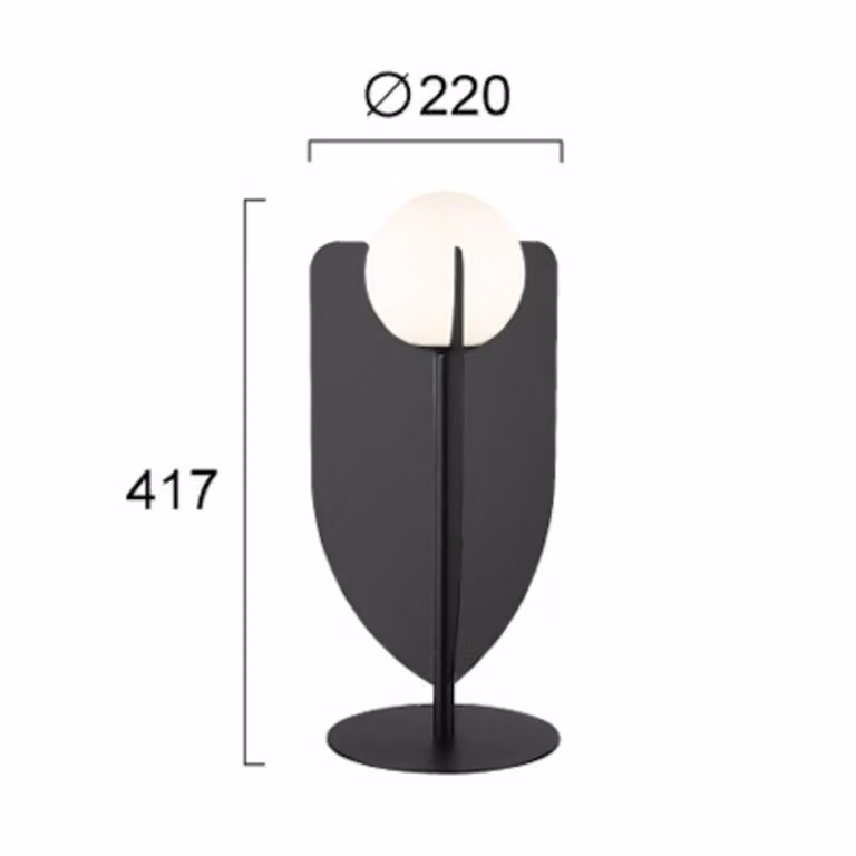 Viokef Lampada da tavolo Fedora, Nero, Soggiorno / Sala da pranzo, Metallo, Lampada da tavolo