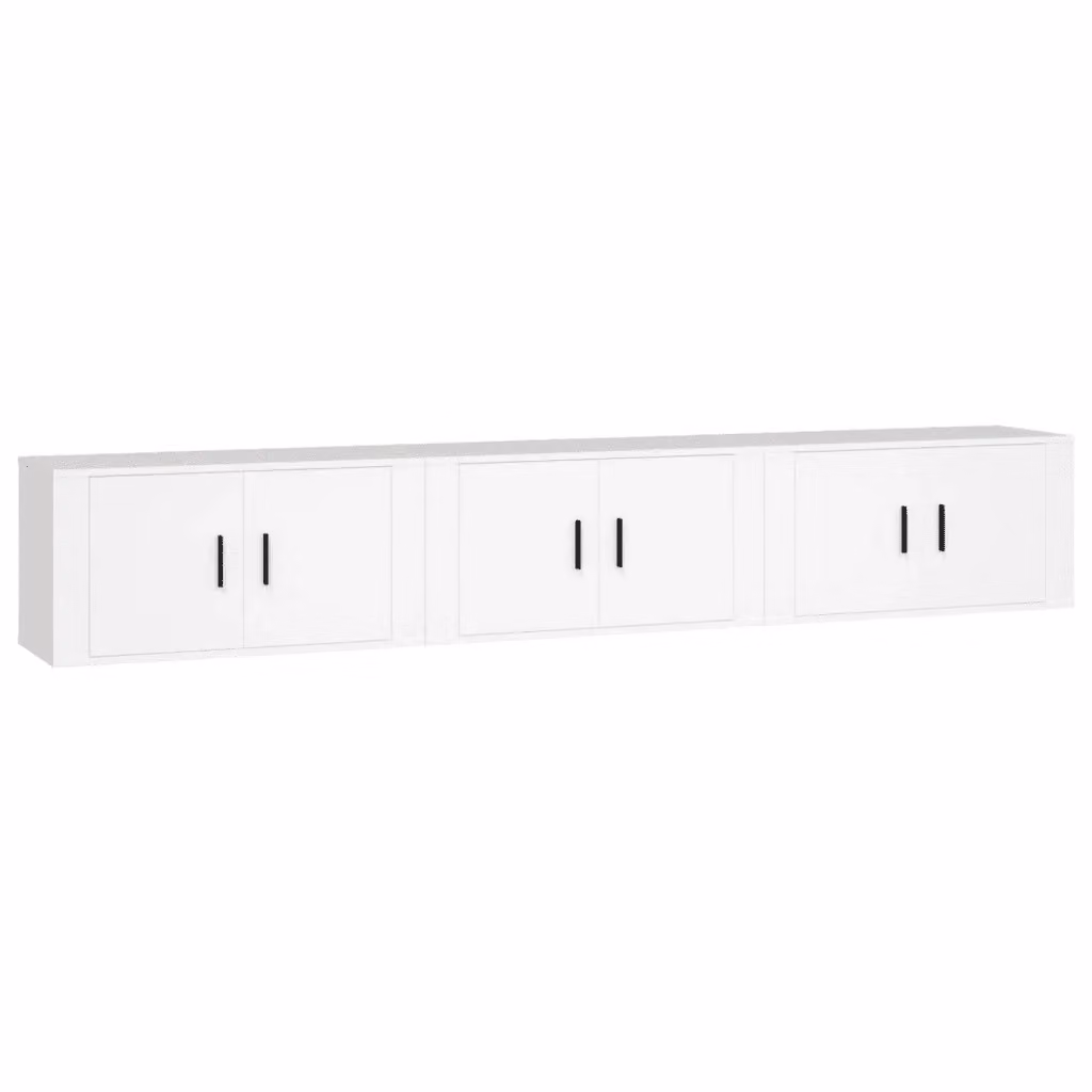 Set di 3 mobili porta TV da parete vidaXL in legno bianco L: 80 cm, P: 40 cm, H: 34,5 cm – 2