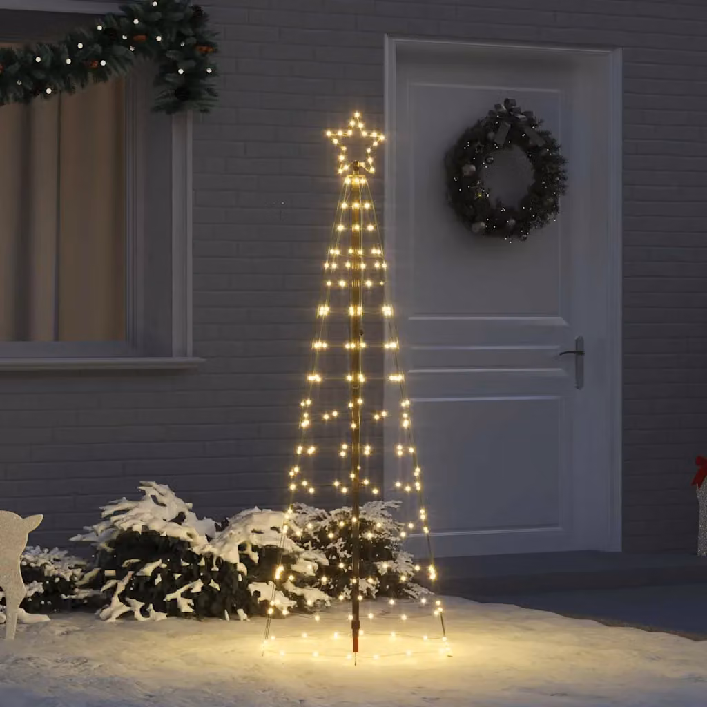 vidaXL Albero di Natale LED 250 cm 390 LED Bianco caldo Acciaio