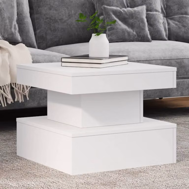 vidaXL Tavolino da Salotto Moderno Bianco L/P/H: 50 x 50 x 40 cm
