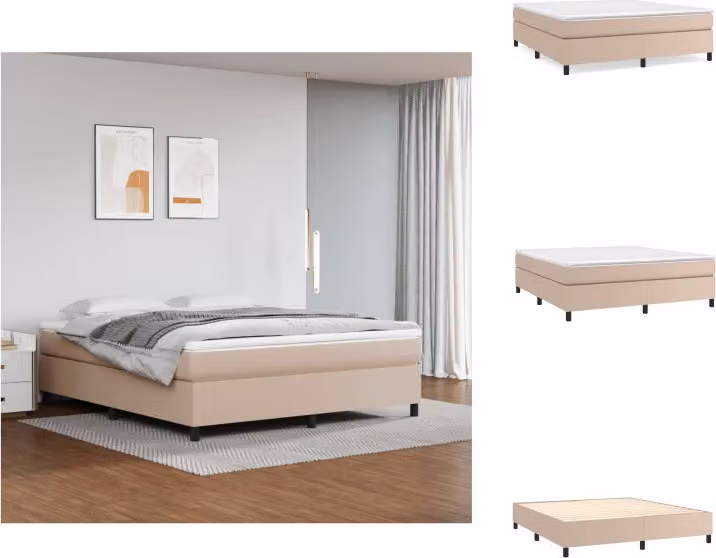 vidaXL Letto a molle insacchettate cappuccino marrone 180x200 cm in Pelle finta - Letti & reti