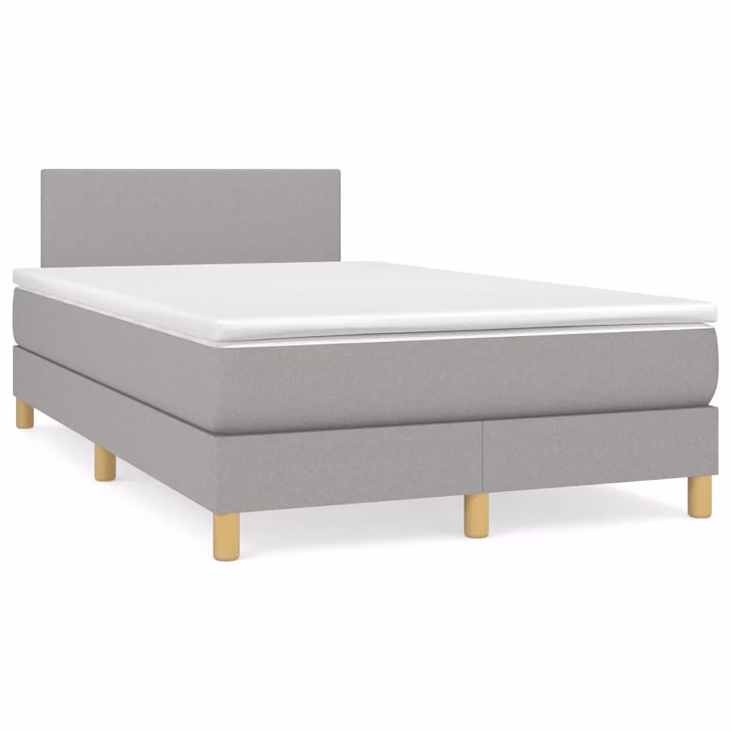 Maison Exclusive - Letto boxspring con materasso e LED grigio chiaro 120x190 cm tessuto