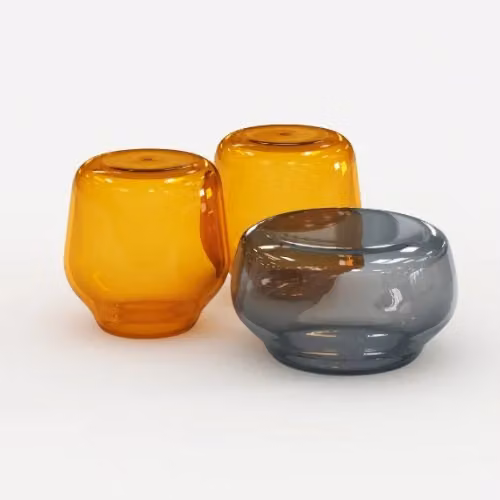 Tavolino Oasis tondo in vetro soffiato Tonelli Design