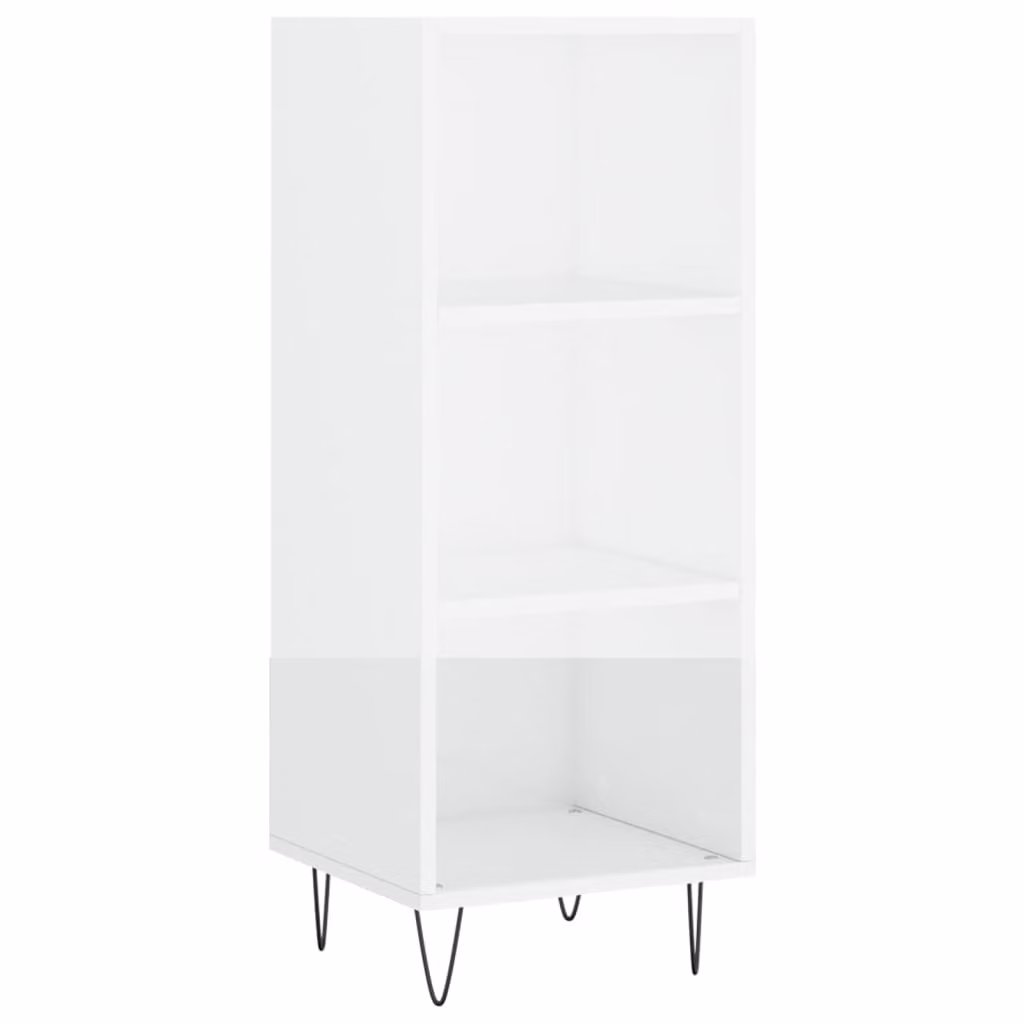 Credenza Bianco Lucido 34,5x32,5x90 cm in Legno Multistrato