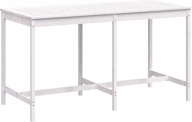 Tavolo da Giardino | Tavolino da esterno Bianco 203,5x90x110cm Legno Massello di Pino