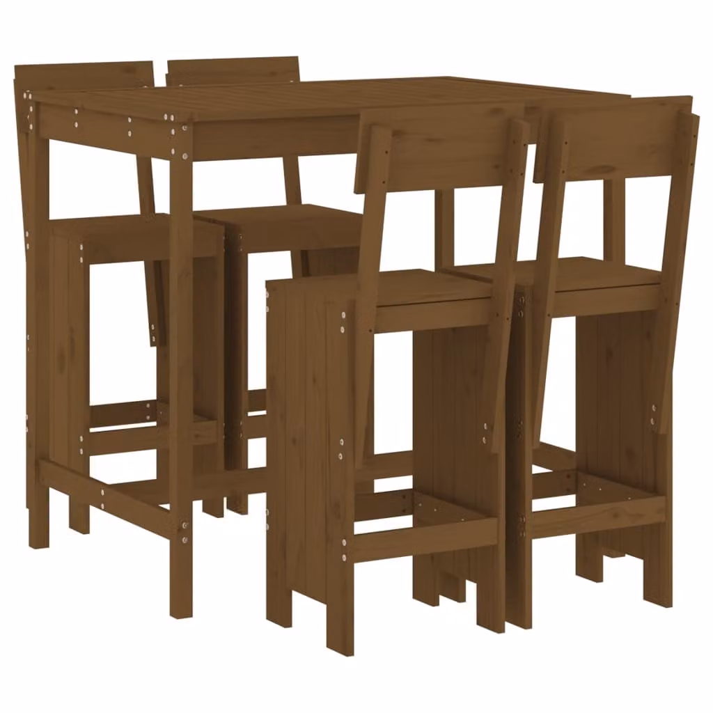 Set Bar da Giardino 5 pz ambra in Legno Massello di Pino