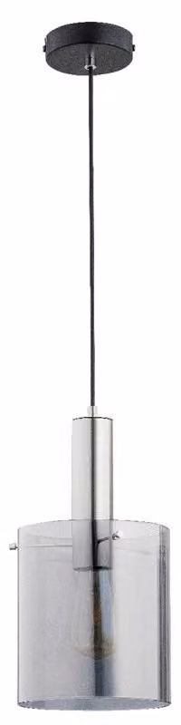 Lampada a sospensione CALENA nero-grafite-cromata 1xE27x15W metallo dim.: 90x20x20 cm IP20 Alfa
