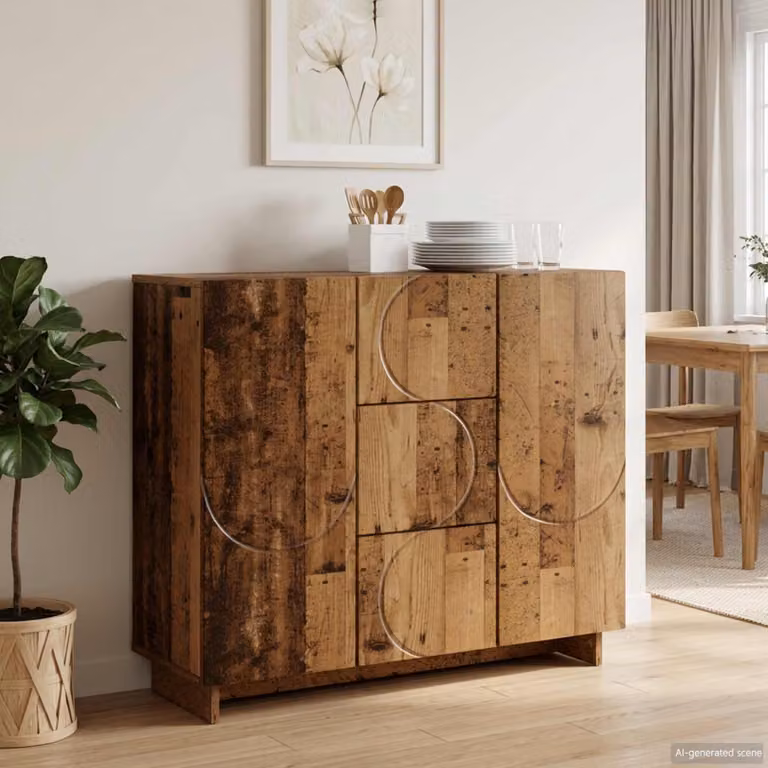 Credenza moderna vidaXL in legno ingegnerizzato marrone L: 85,5 cm, P: 31 cm, H: 75 cm