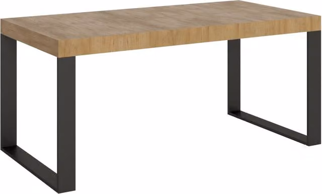 Tavolo allungabile moderno Itamoby in finitura quercia e telaio antracite L: 90 cm, P: 200-460 cm