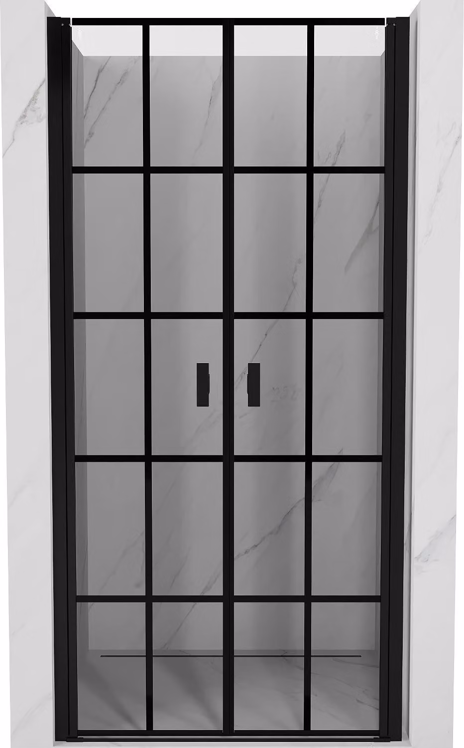 Mexen Mist porta doccia a battente 80 cm, griglia nera, nero - 8A7-080-000-70-77