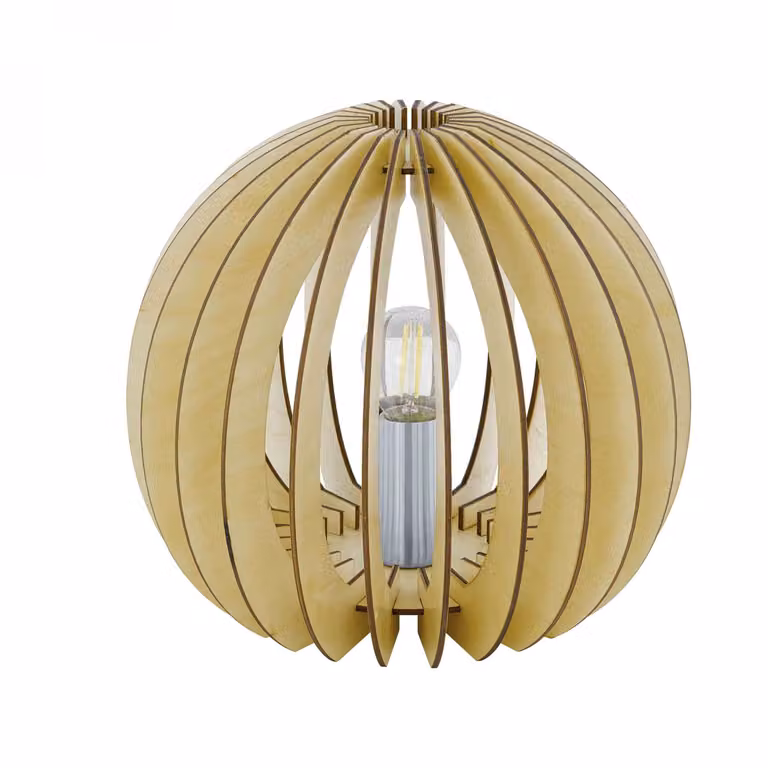 Lampada da tavolo in legno marrone chiaro interruttore E27 max. 60W/230V LED adatto Ø26cm