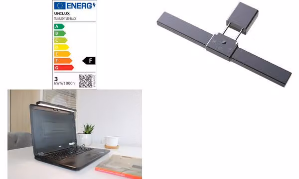 UNiLUX 400140802 Lampada LED per notebook - nera, sensore di luce