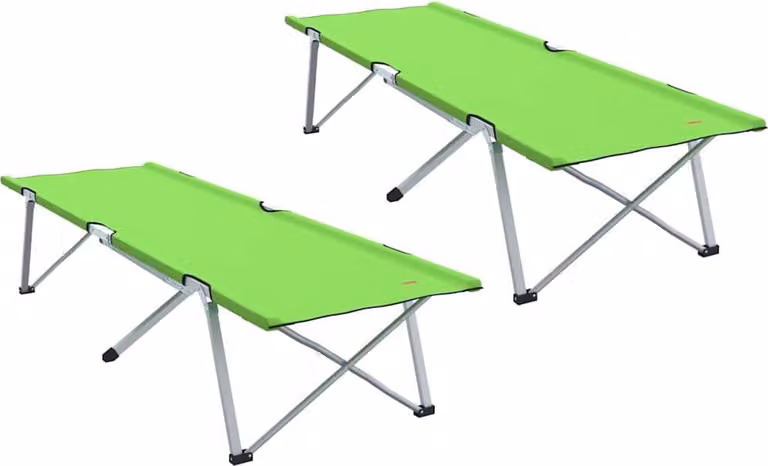 Letto da campeggio pieghevole 2 pcs Verde 194 x 62,5 x 42,5 cm